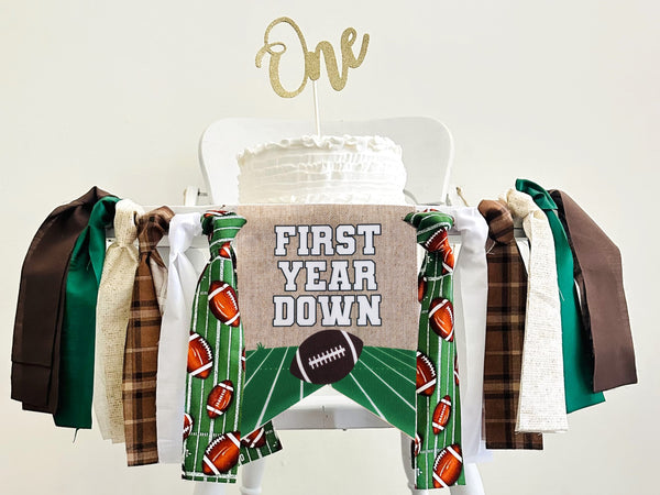 Personalized Football 1st Birthday Banner